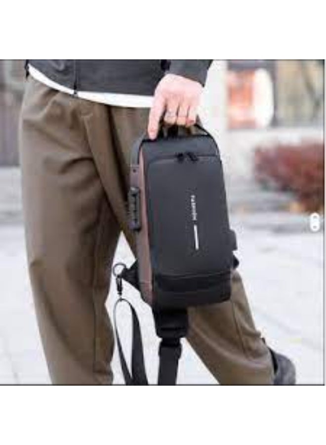 Waterproof Polyester Slim Unisex Crossbody Sling Bag Chest Backpack Men's Shoulder Bag, Leisure Travel Handbag, Hard Shell Anti-Theft Chest Bag - Image 5